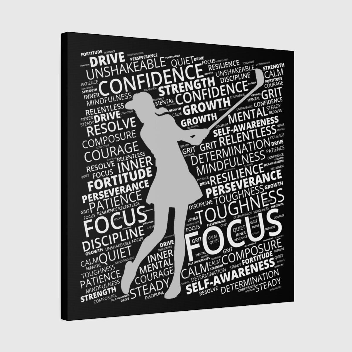 Unleash Your Mental Game (Female) - Canvas Wall Art - Black - 24×24 - front