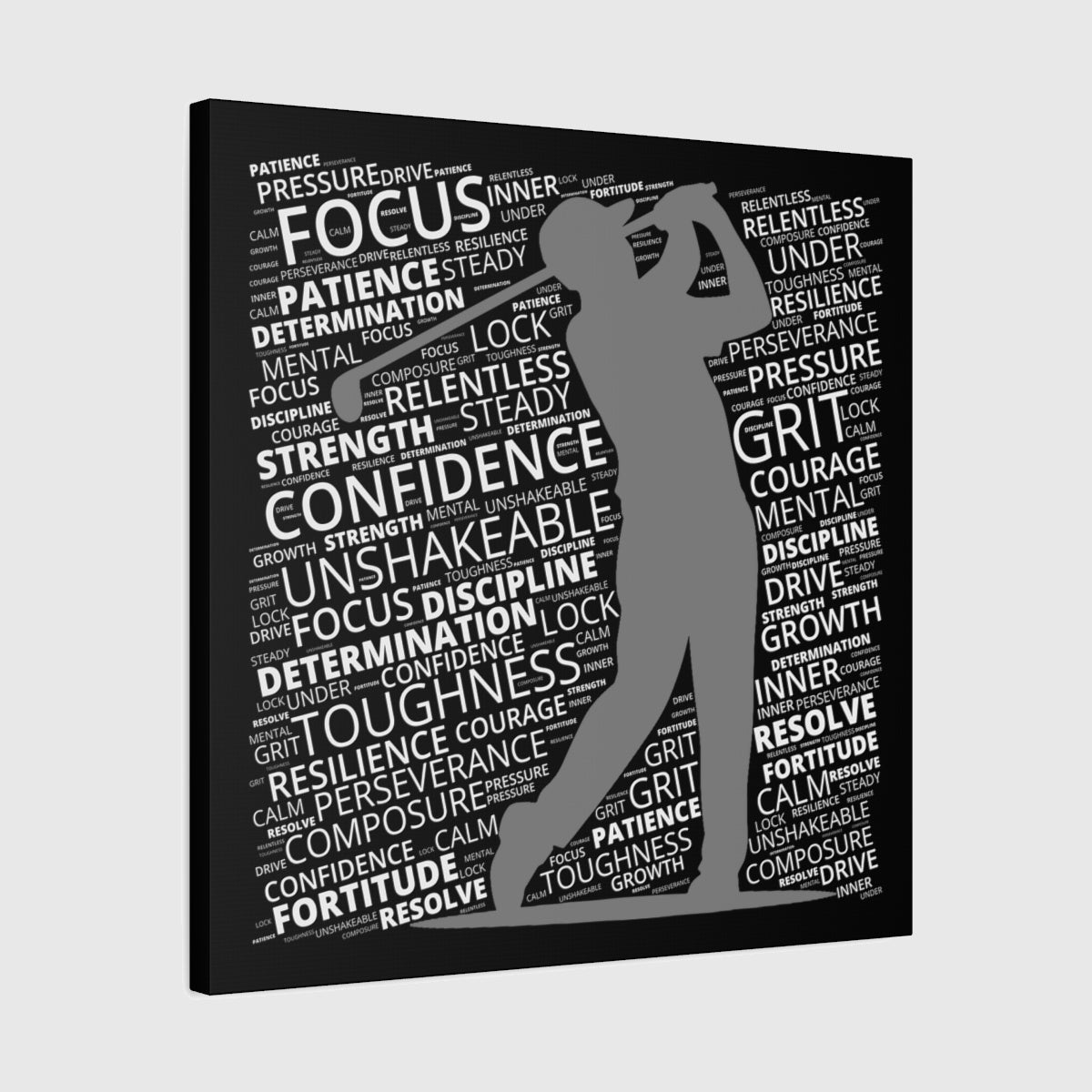 Unleash Your Mental Game (Male) - Canvas Wall Art - Black - 24×24 - front