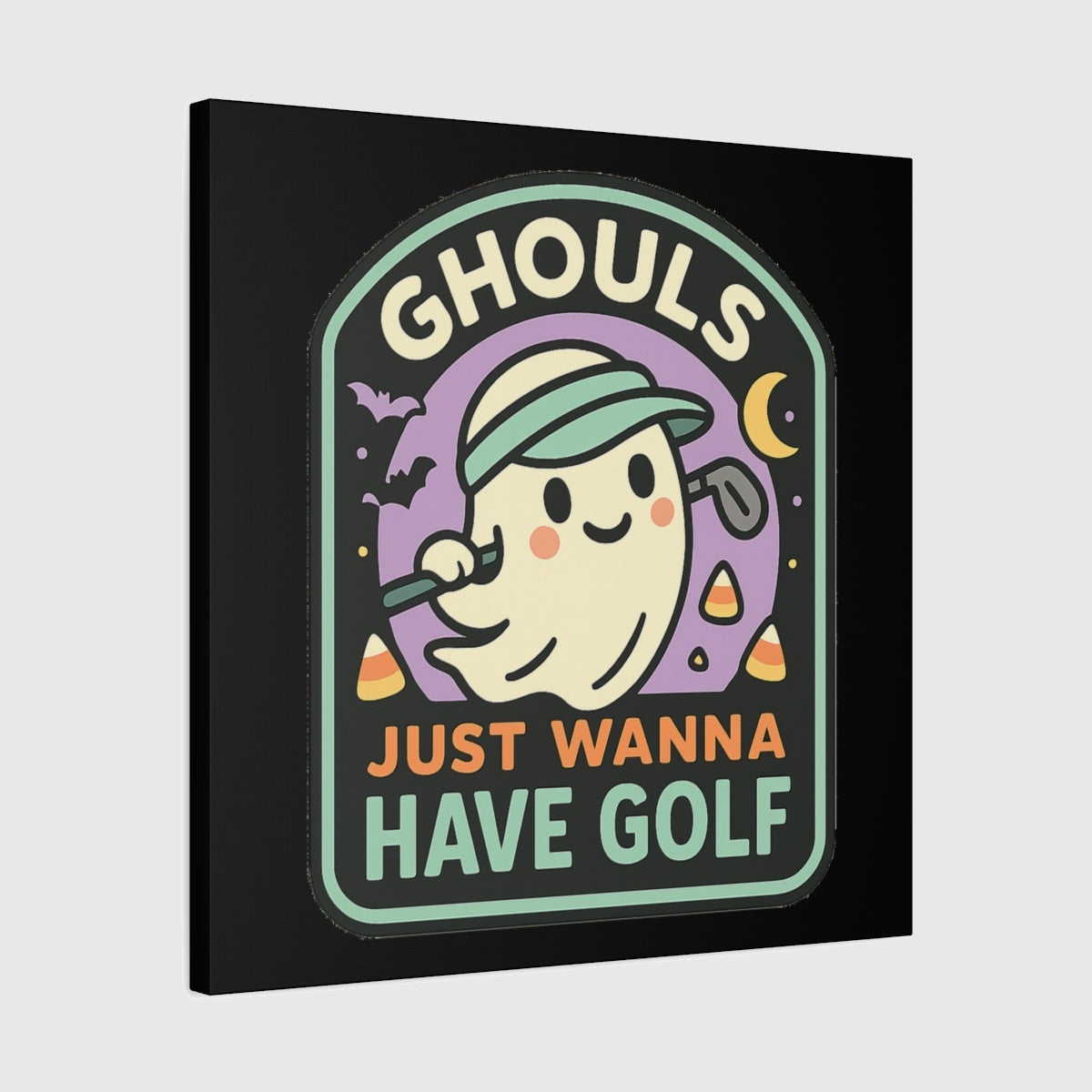 Ghouls Just Wanna Have Golf - Canvas Wall Art - Black - 24×24 - front