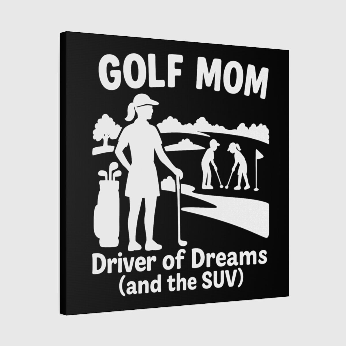Golf Mom - Canvas Wall Art - Black - 24×24 - front
