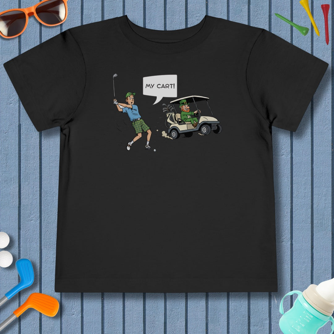 My Cart! - Toddler Golf T-Shirt in Black