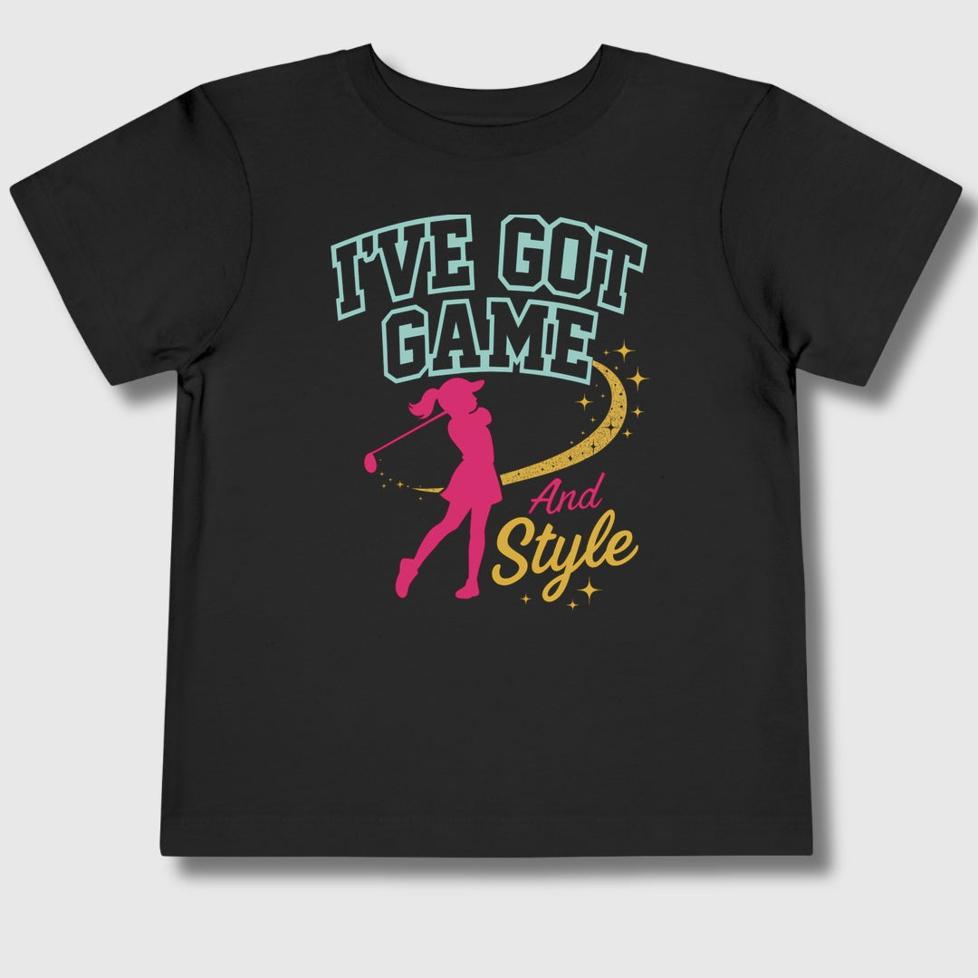 I've Got Game And Style - Toddler Golf T-Shirt in Black