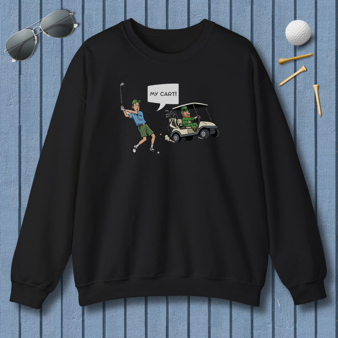 My Cart! - Adult Golf Sweatshirt in Black