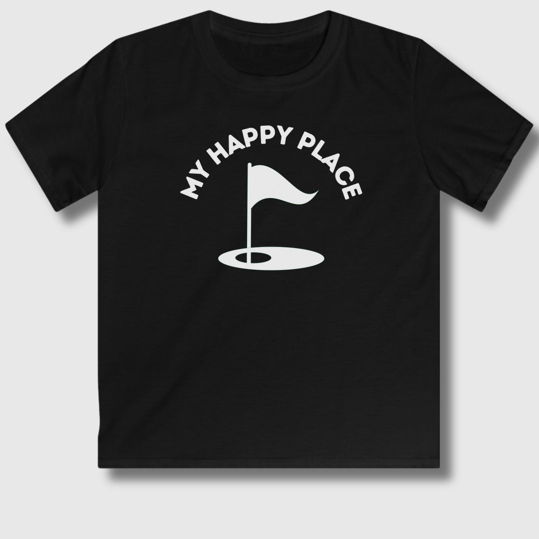 My Happy Place - Youth Golf T-Shirt in Black