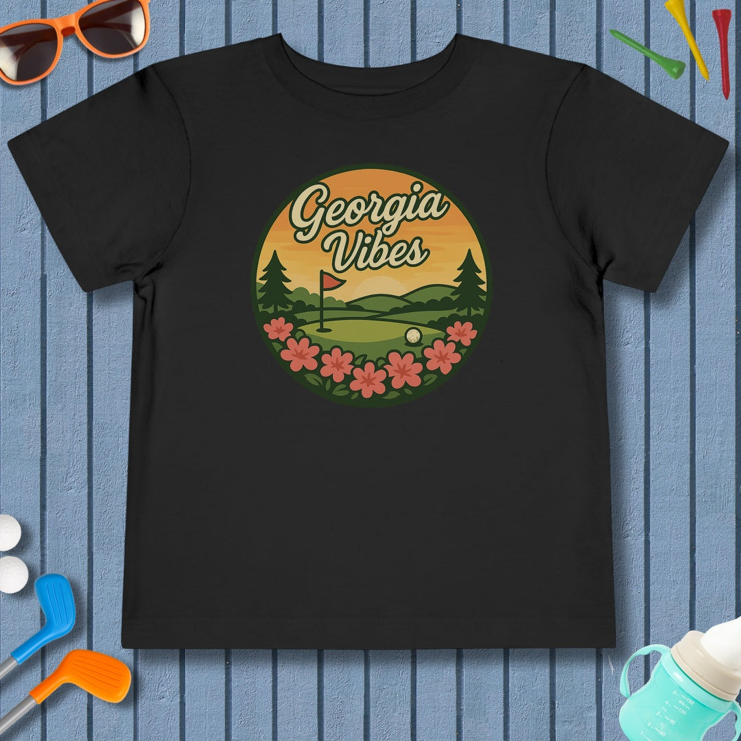 Golf Vibes - Georgia Azalea Edition - Toddler Golf T-Shirt in Black