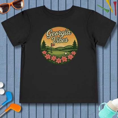 Golf Vibes - Georgia Azalea Edition - Toddler Golf T-Shirt in Black