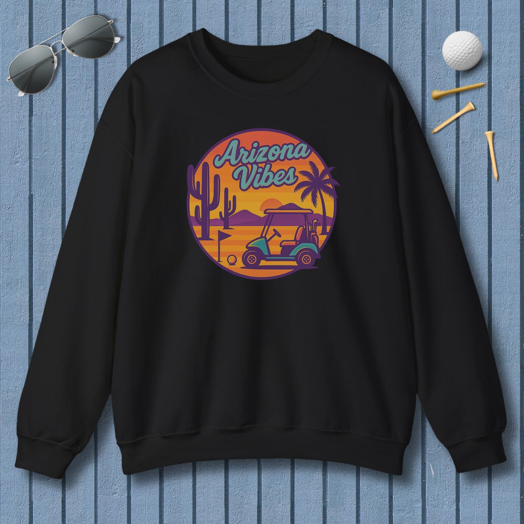 Golf Vibes - Arizona - Desert Edition Golf Destination - Adult Golf Sweatshirt in Black