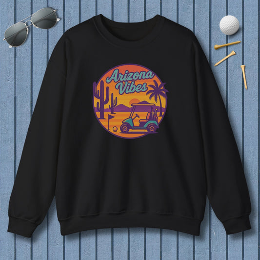 Golf Vibes - Arizona - Desert Edition Golf Destination - Adult Golf Sweatshirt in Black