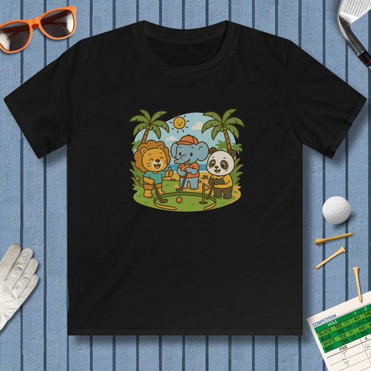 It's a zoo out here - Youth Golf T-Shirt in Black