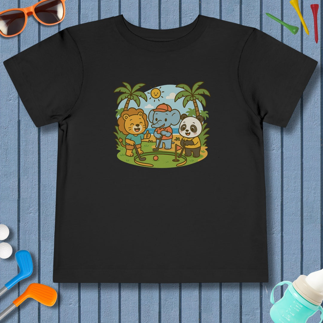 It's a zoo out here - Toddler Golf T-Shirt in Black