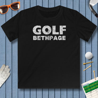 Golf Bethpage - Youth Golf T-Shirt in Black