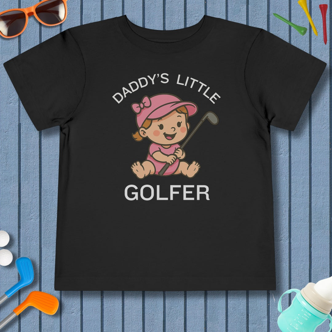 Daddy's Little Golfer - Toddler Golf T-Shirt in Black