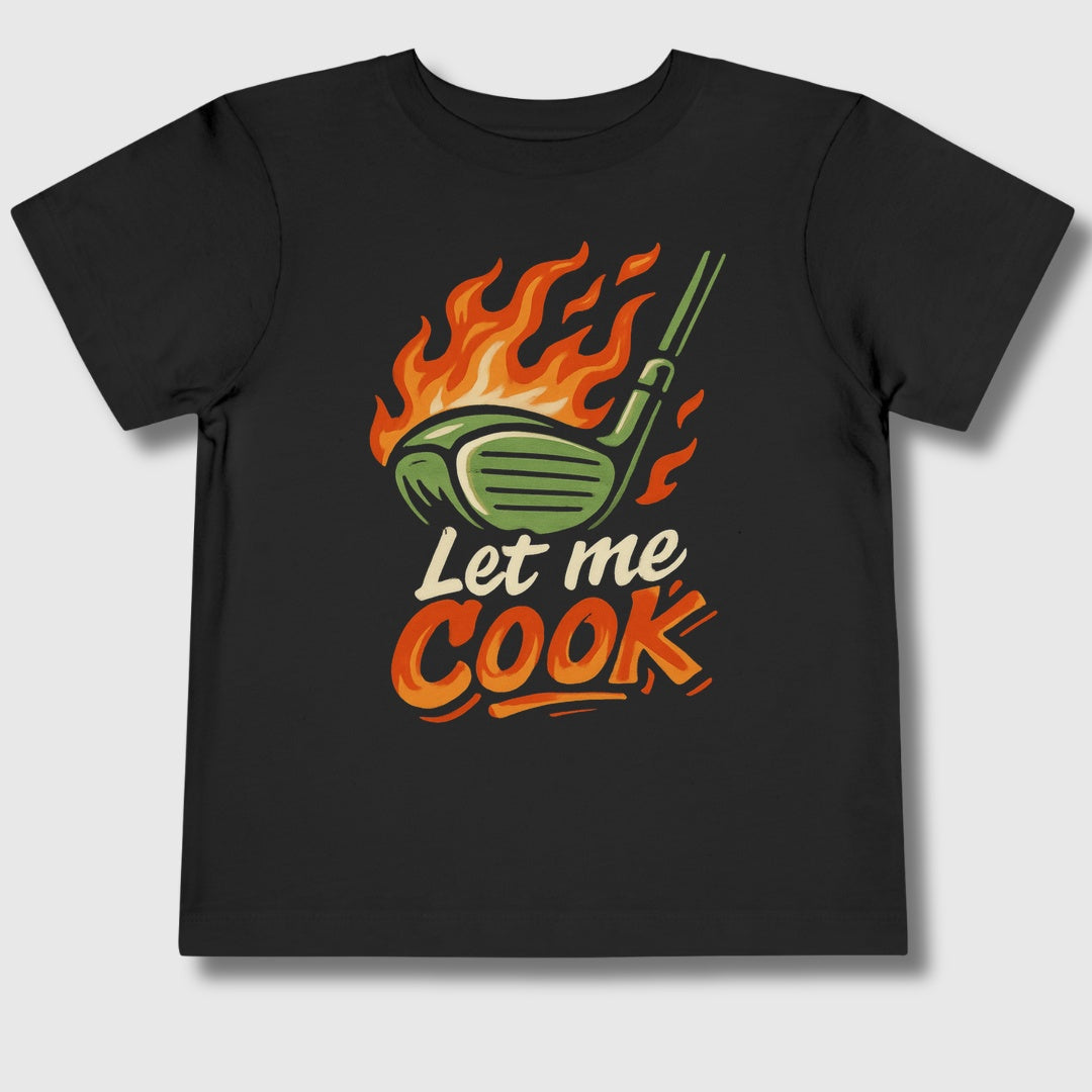 Let Me Cook - Toddler Golf T-Shirt in Black