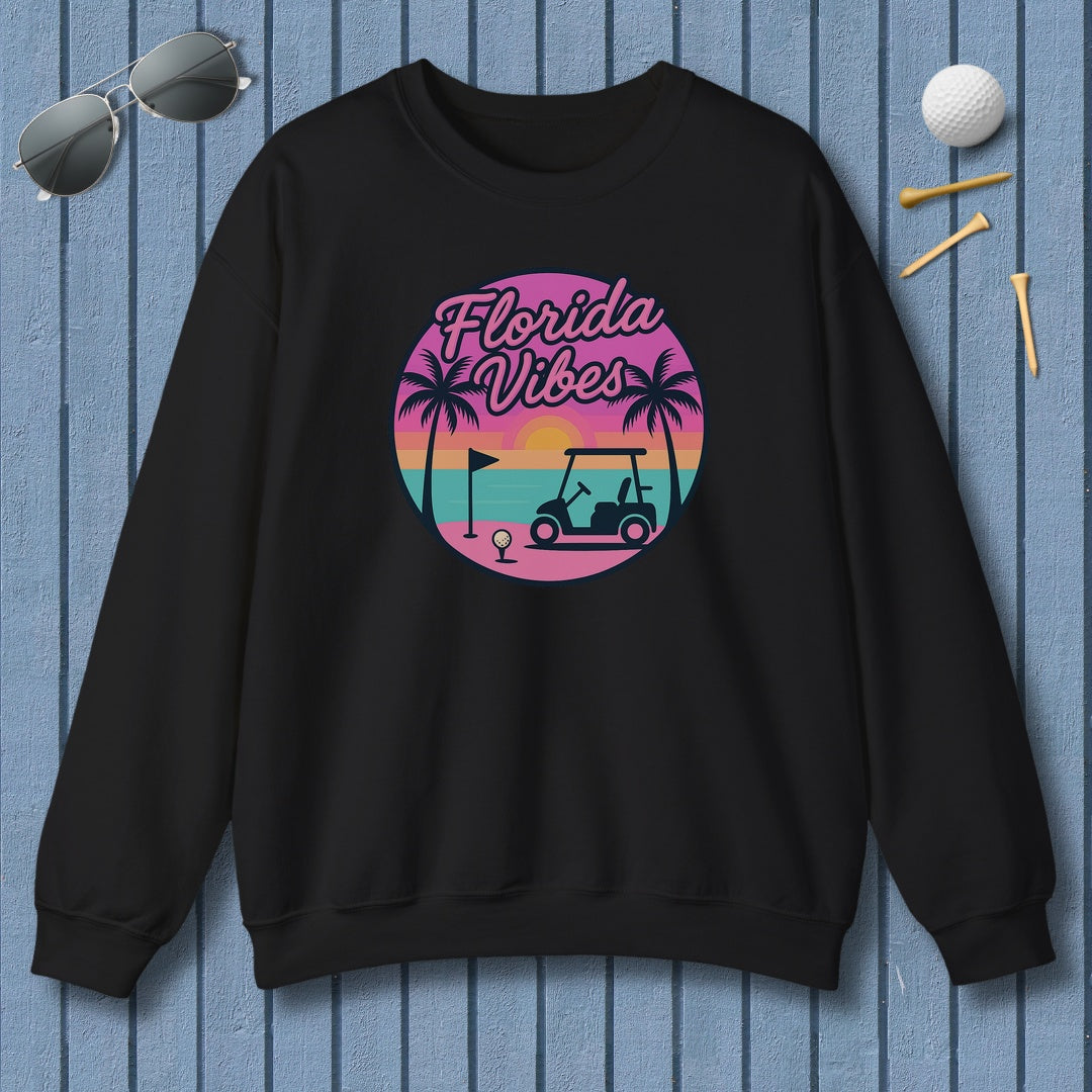 Golf Vibes - Florida Sunshine Edition - Adult Golf Sweatshirt in Black