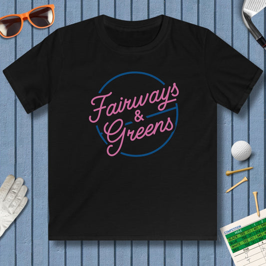 Fairways & Greens - Youth Golf T-Shirt in Black
