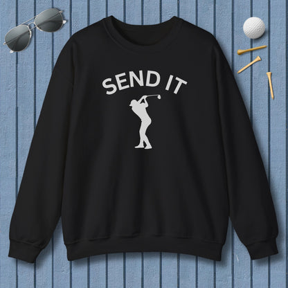 SEND IT (Male) - Adult Golf Sweatshirt in Black