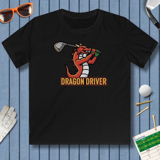 Dragon Driver - Youth Golf T-Shirt in Black