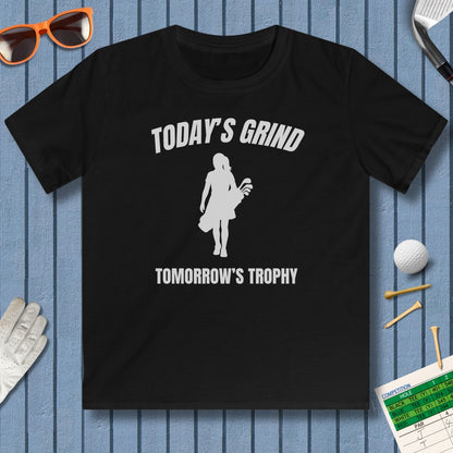 Today's Grind - Tomorrow's Trophy (female) - Youth Golf T-Shirt in Black