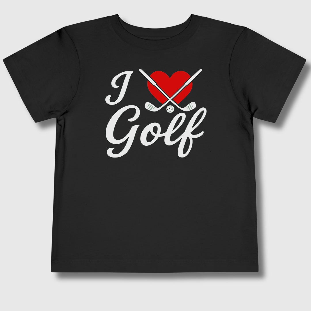 I Love Golf - Toddler Golf T-Shirt in Black