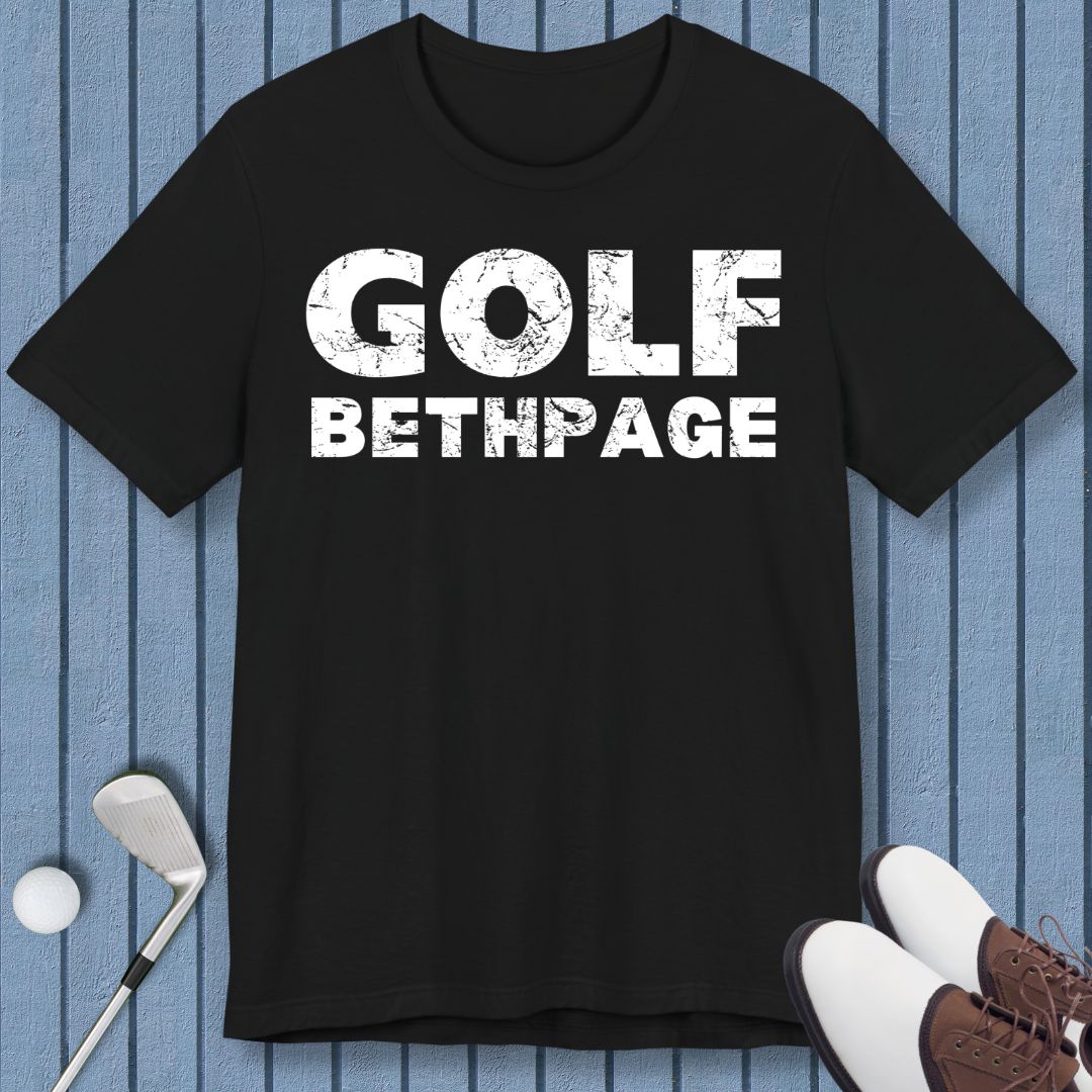 Golf Bethpage - T-shirt in Black, great for casual wear. Find more fun golf focused products at oneforetheages.com