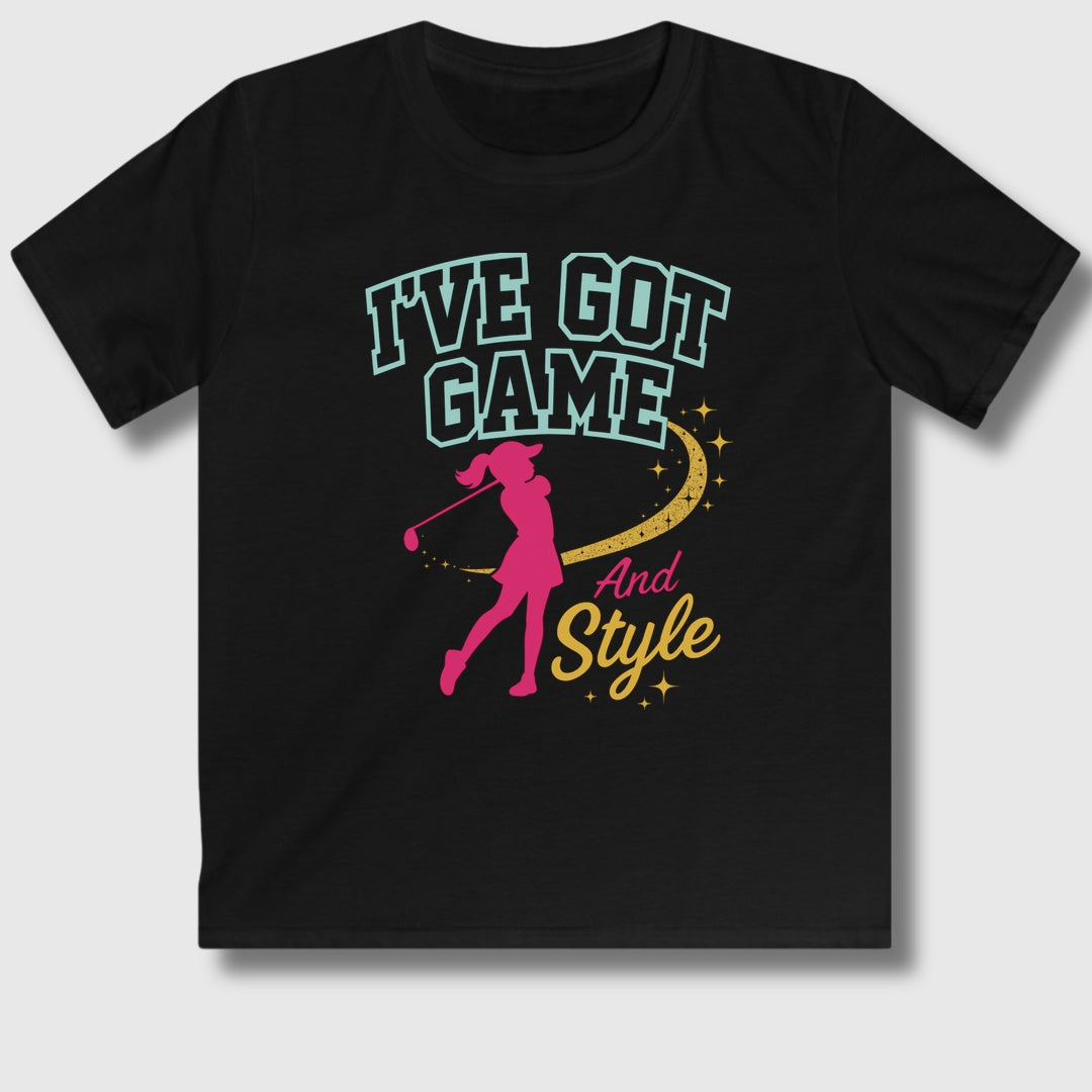I've Got Game And Style - Youth Golf T-Shirt in Black