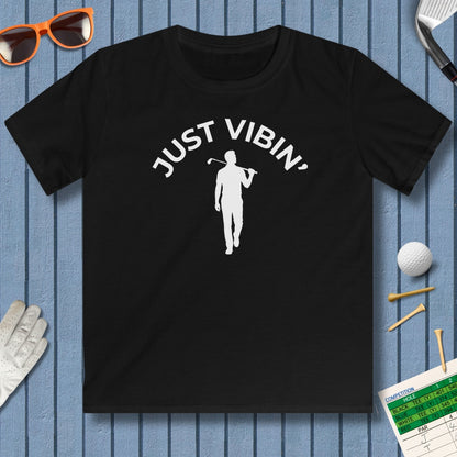Just Vibin' - Boys - Youth Golf T-Shirt in Black