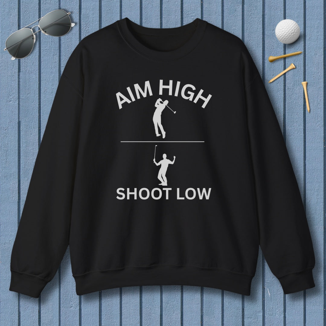 Aim High - Shoot Low (Male) - Adult Golf Sweatshirt in Black