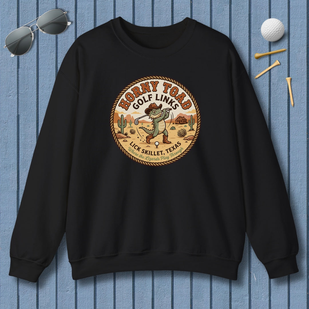 Horny Toad Golf Links - Lick Skillet, Texas - Adult Golf Sweatshirt in Black