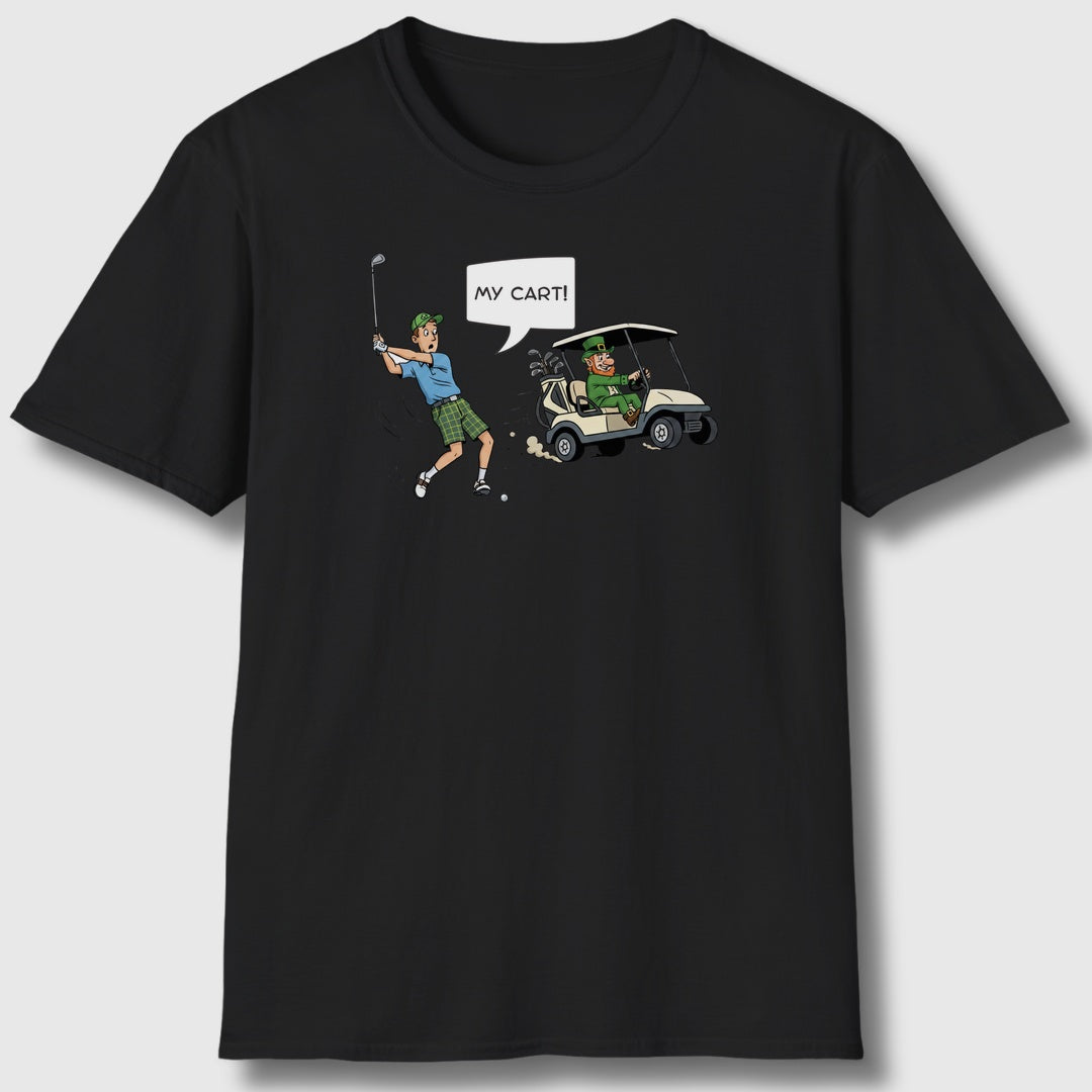 My Cart! - Adult Golf T-Shirt in Black