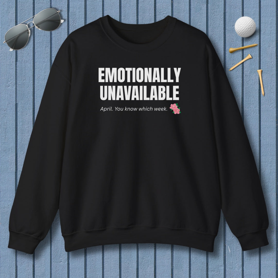 Emotionally Unavailable - Adult Golf Sweatshirt in Black