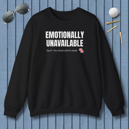 Emotionally Unavailable - Adult Golf Sweatshirt in Black