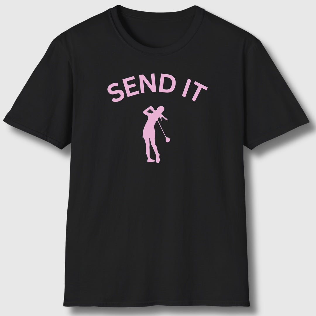 SEND IT (Female) - Adult Golf T-Shirt in Black