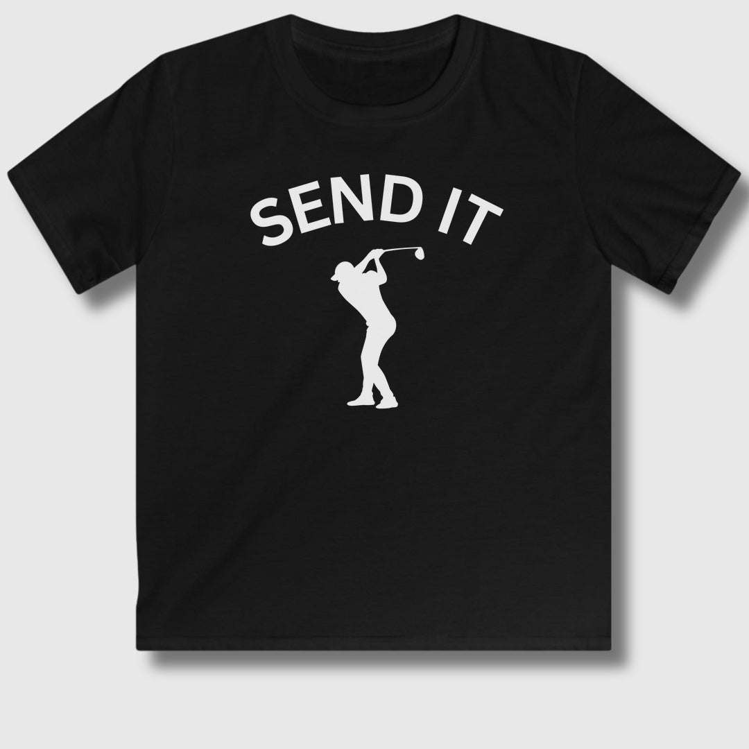 SEND IT (Male) - Youth Golf T-Shirt in Black
