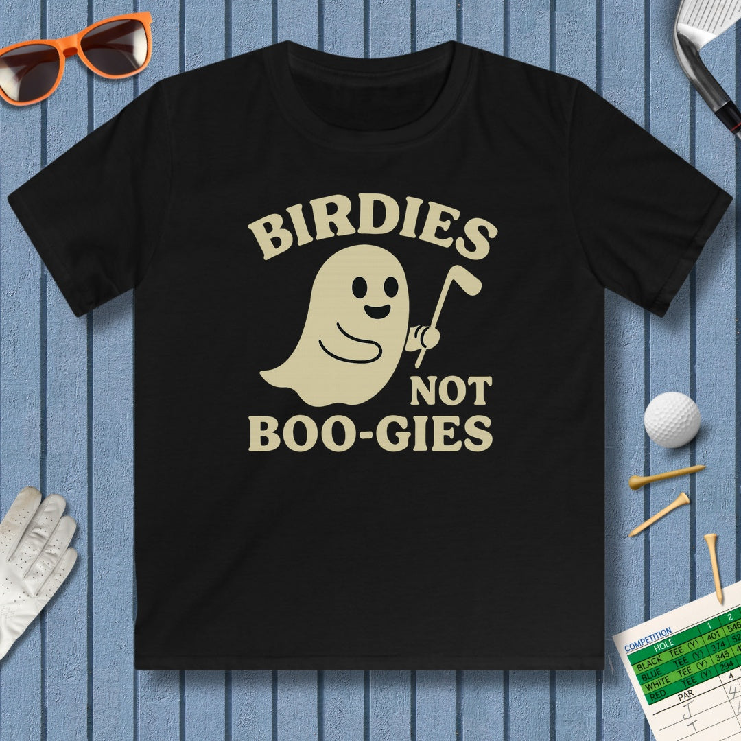 Birdies not BOO-GIES - Youth Golf T-Shirt in Black