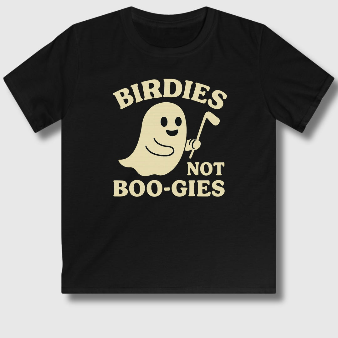 Birdies not BOO-GIES - Youth Golf T-Shirt in Black
