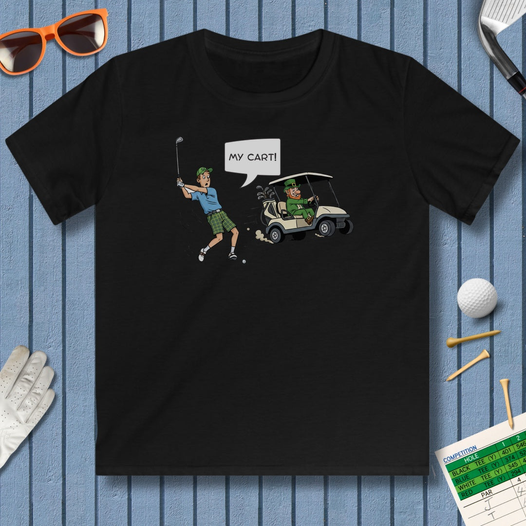 My Cart! - Youth Golf T-Shirt in Black