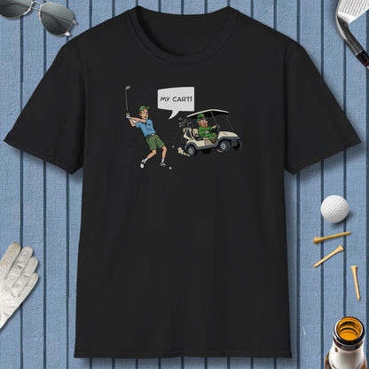 My Cart! - Adult Golf T-Shirt in Black