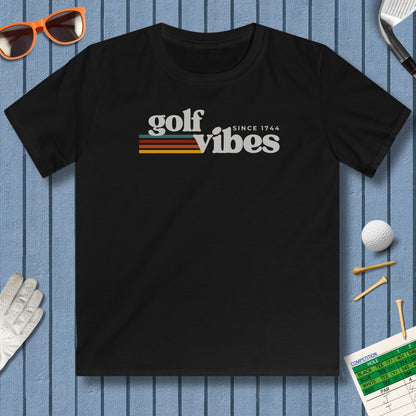 Golf Vibes - Youth Golf T-Shirt in Black