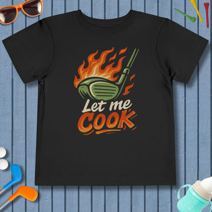 Let Me Cook - Toddler Golf T-Shirt in Black