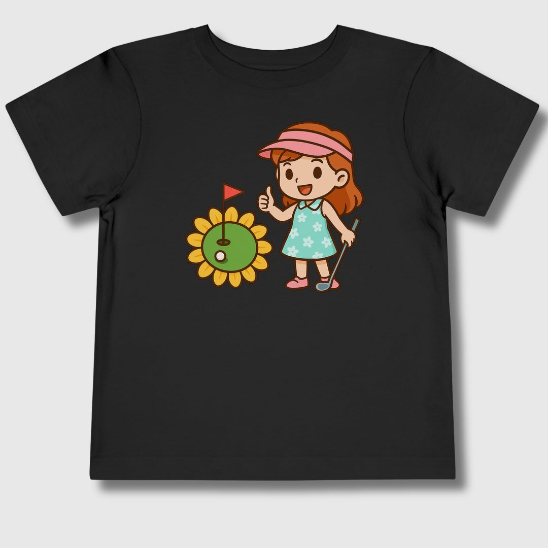 Sunflower Green - Toddler Golf T-Shirt in Black