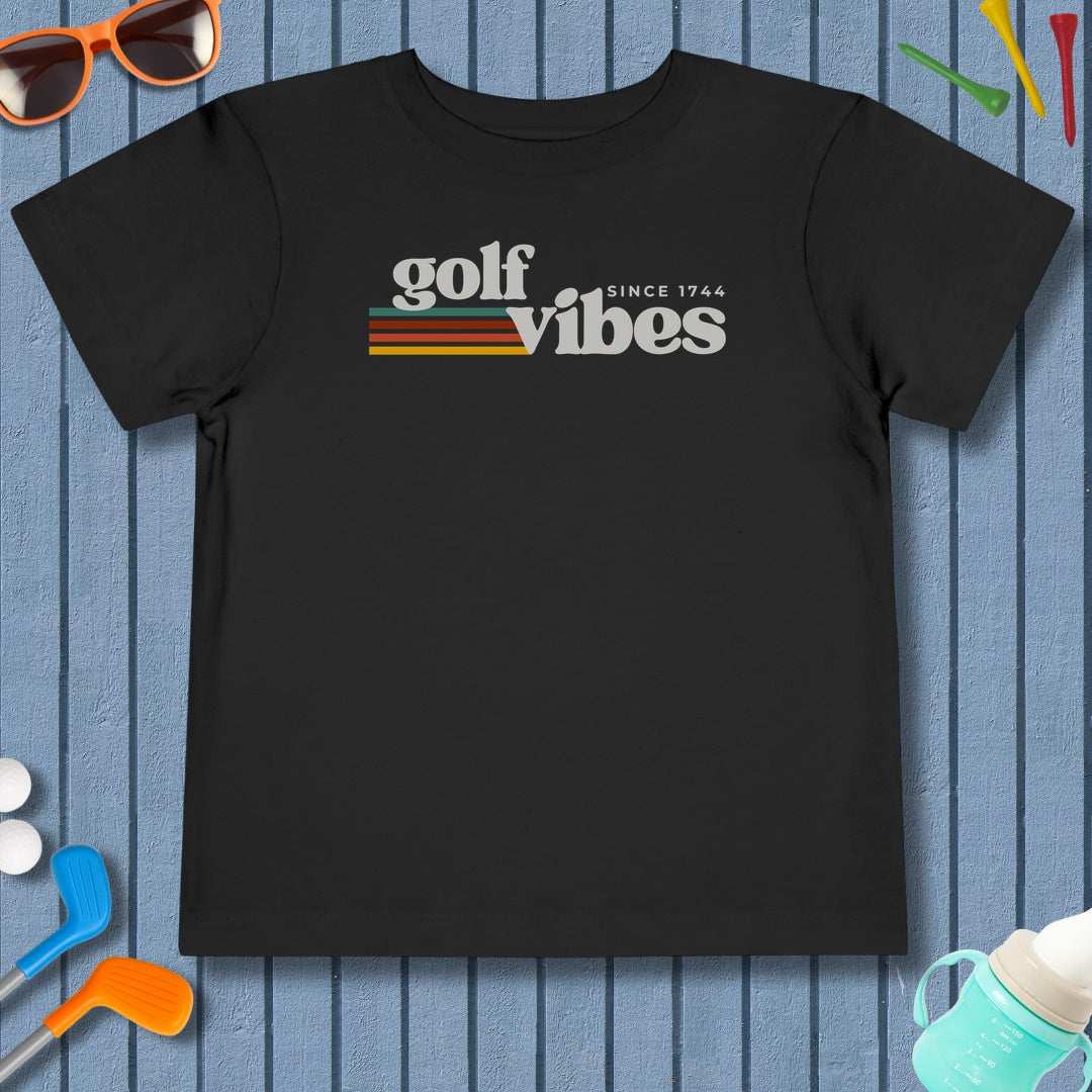 Golf Vibes - Toddler Golf T-Shirt in Black