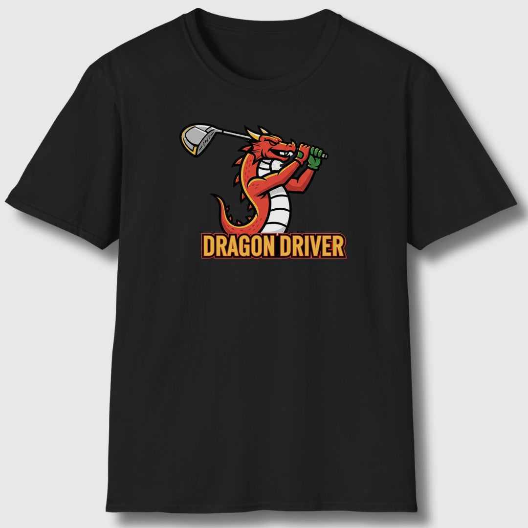 Dragon Driver - Adult Golf T-Shirt in Black