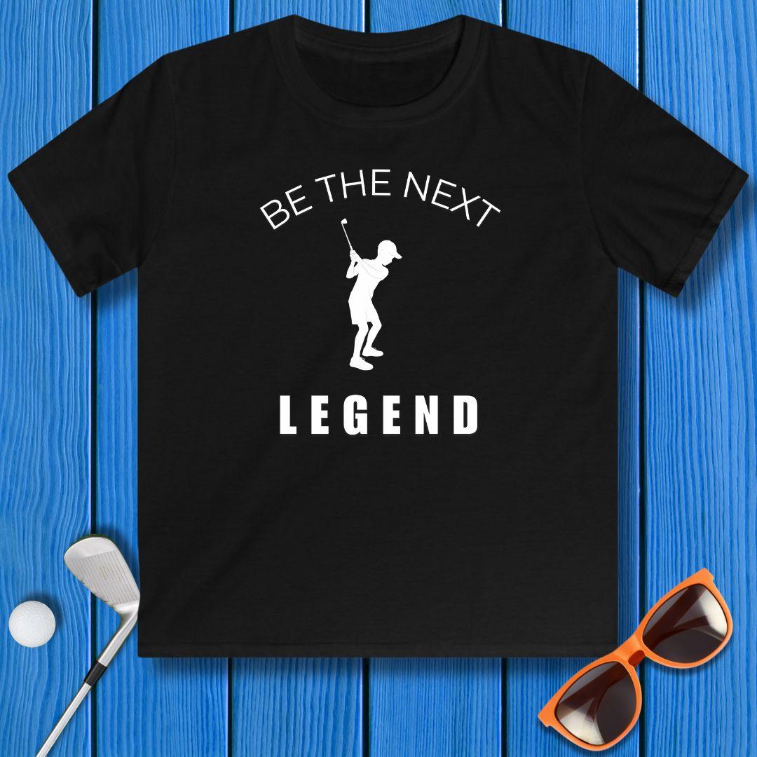 BE THE NEXT LEGEND - Boys T-shirt in Black, great for casual wear. Find more fun golf focused products at oneforetheages.com