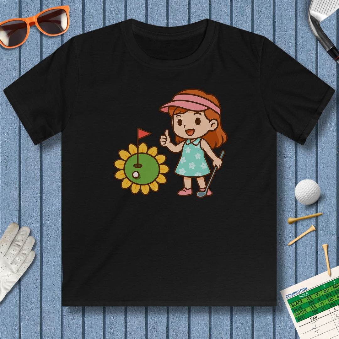 Sunflower Green - Youth Golf T-Shirt in Black