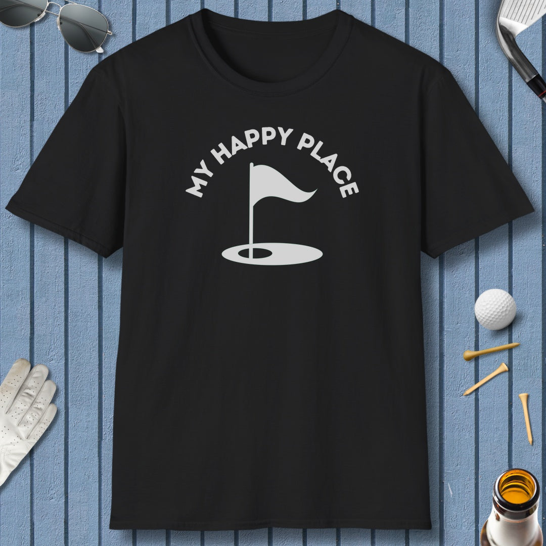 My Happy Place - Adult Golf T-Shirt in Black