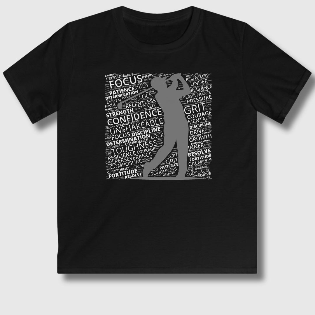 Unleash Your Mental Game (Male) - Youth Golf T-Shirt in Black