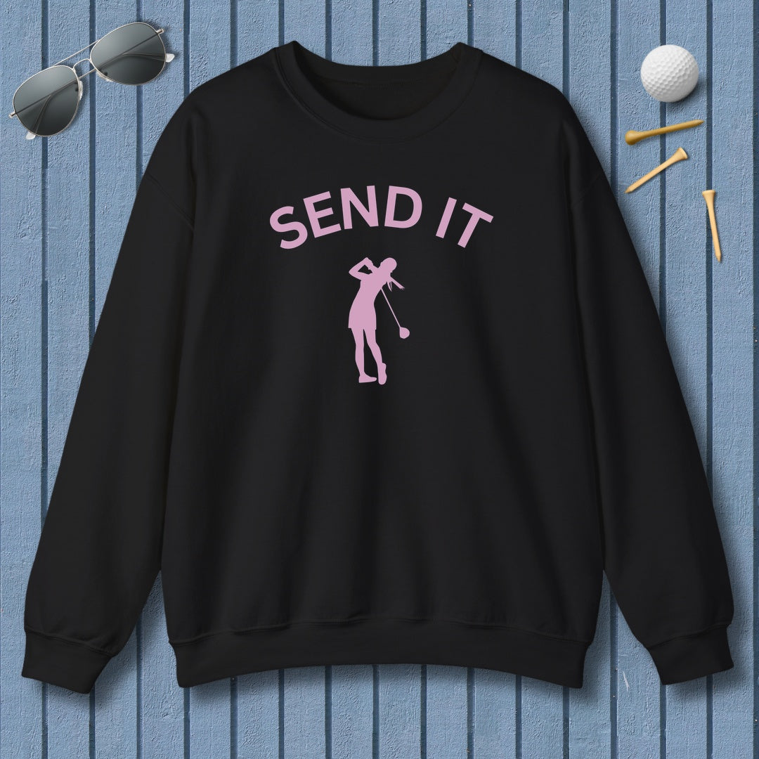 SEND IT (Female) - Adult Golf Sweatshirt in Black