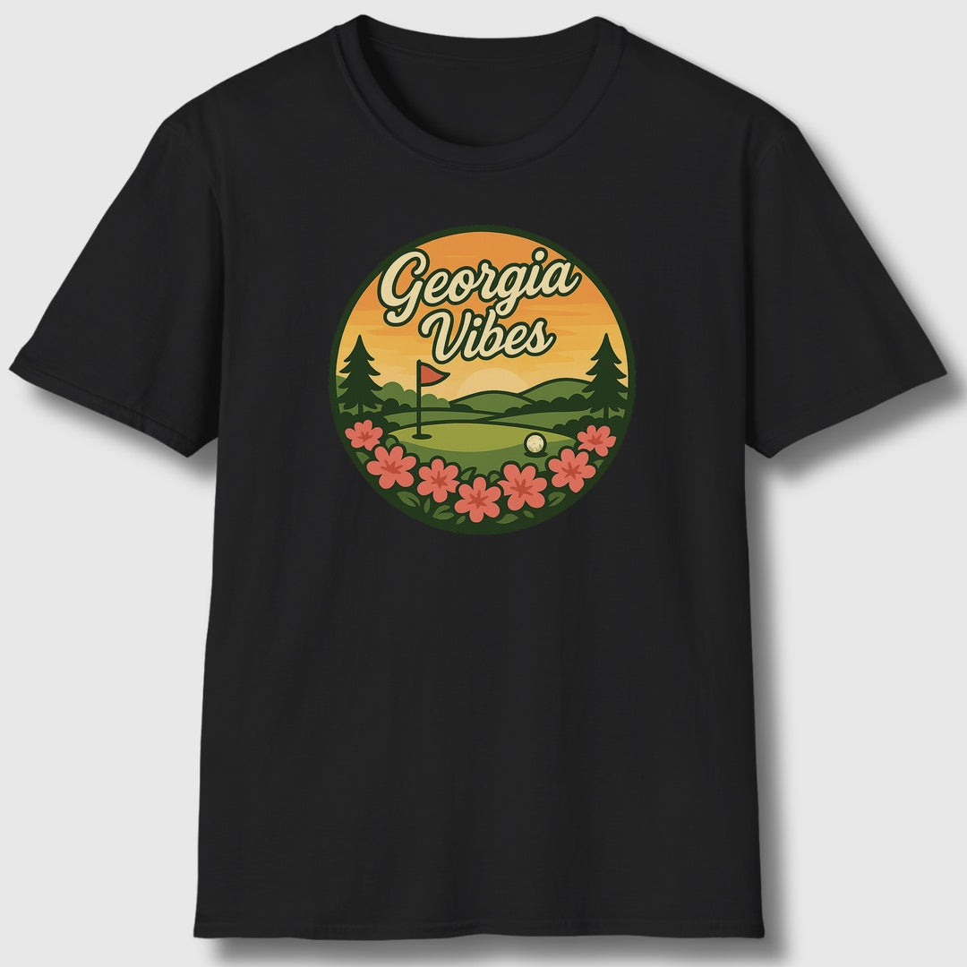 Golf Vibes - Georgia Azalea Edition - Adult Golf T-Shirt in Black