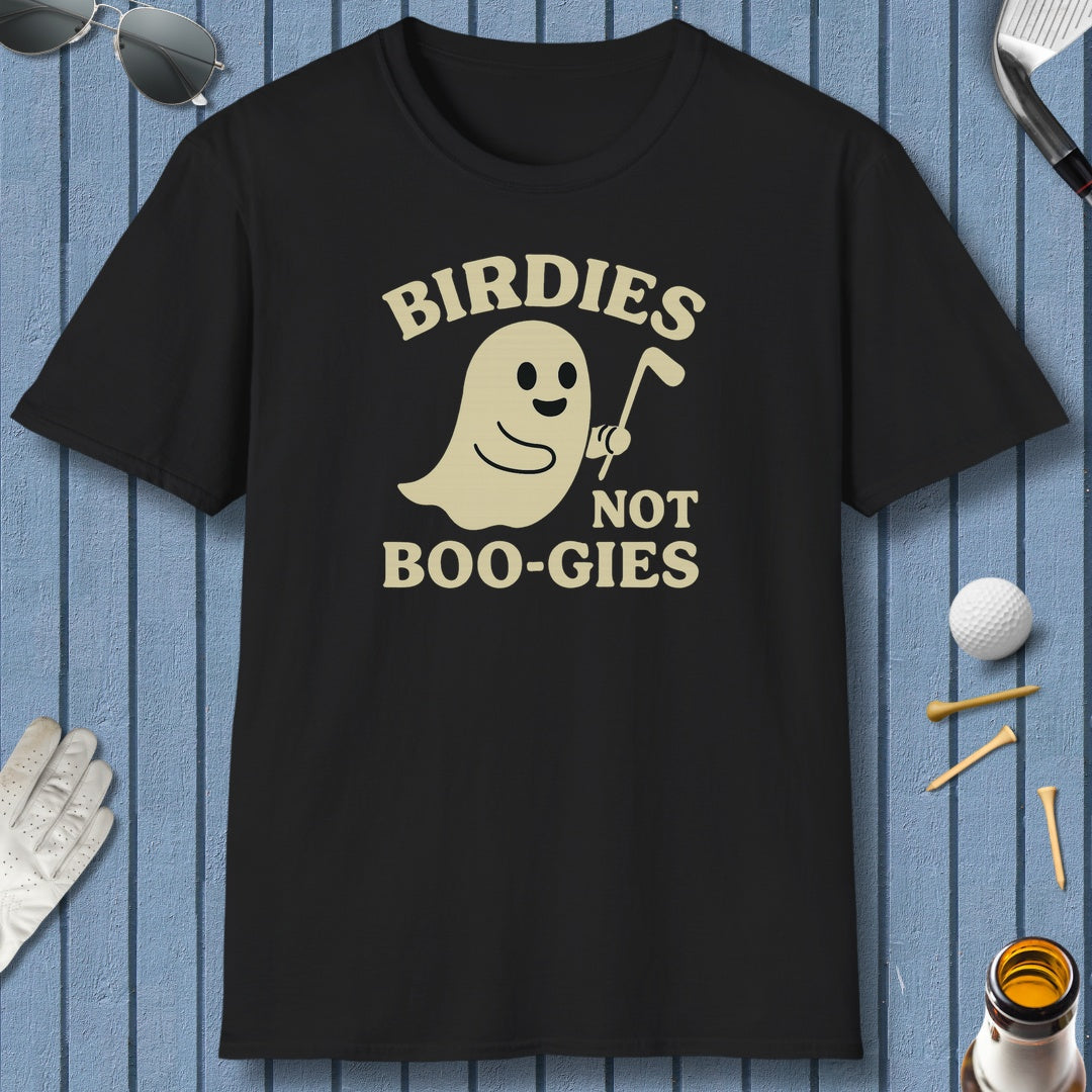Birdies not BOO-GIES - Adult Golf T-Shirt in Black