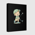 Happy Boy Golfer - Canvas Wall Art - Black - 8×10 - front